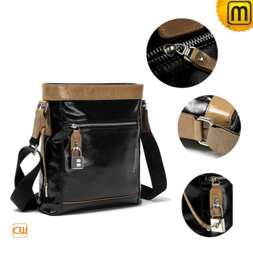 Mens Black Leather Messenger Bags CW891075 BAGS.CWMALLS.COM